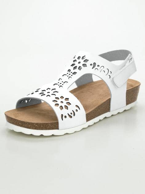 Bio-Keilsandale mit Lasercut im Blumenmuster
