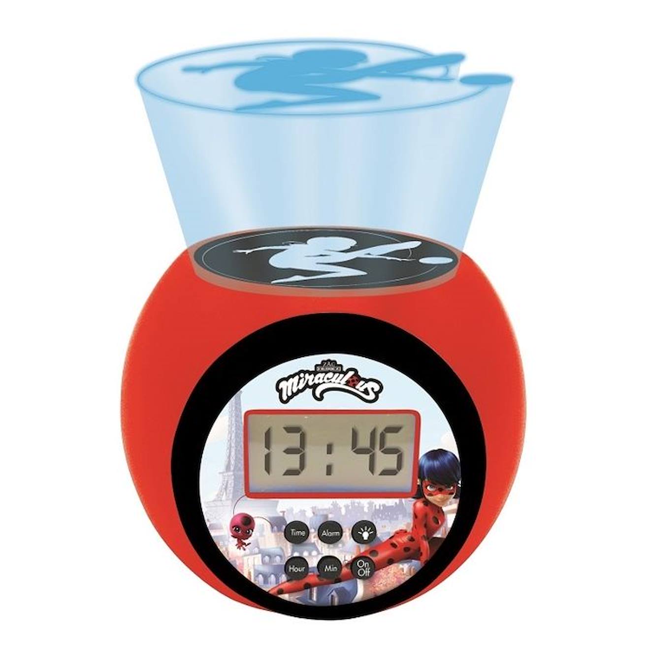 Réveil projecteur Miraculous avec minuteur rouge
