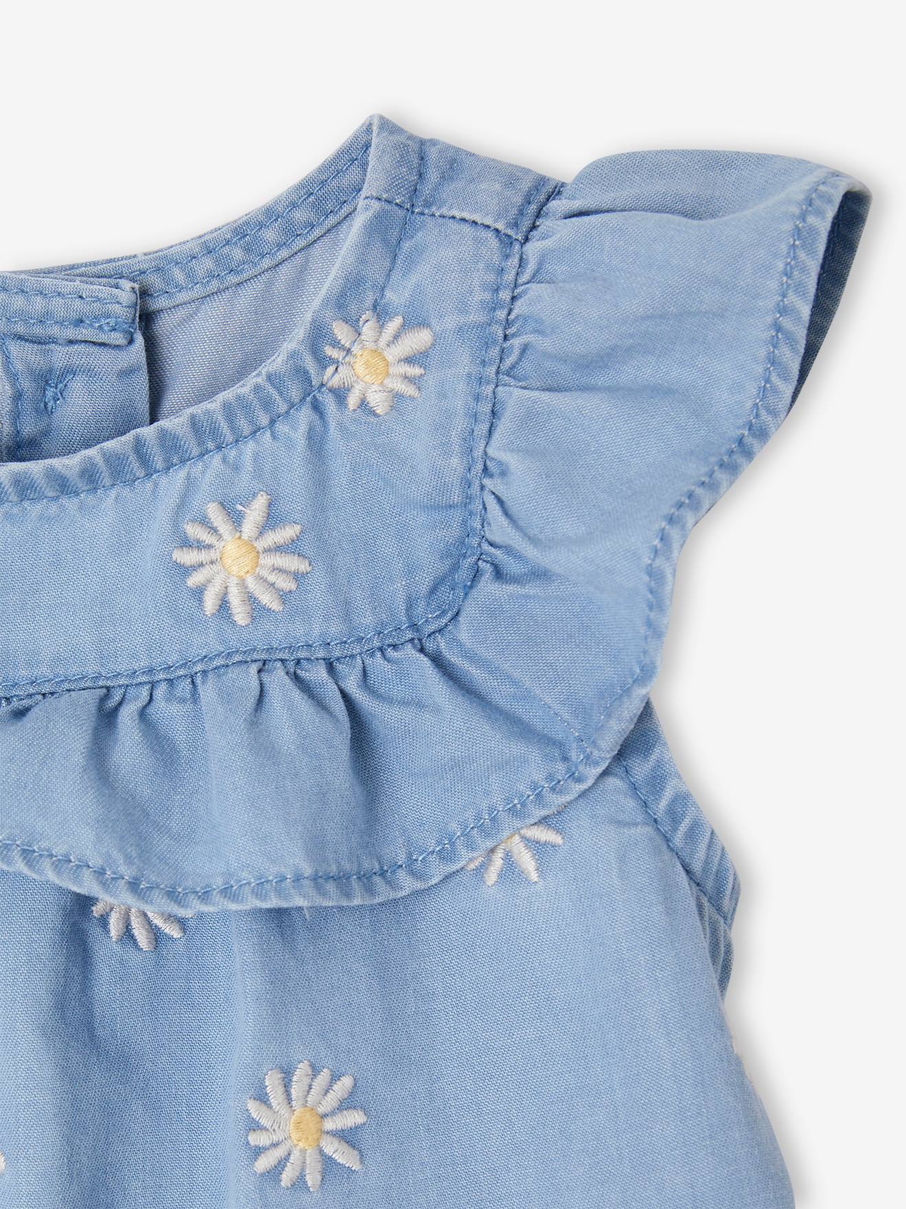 Vertbaudet Mädchen Baby-Set: Kleid & Shorts - gebleicht