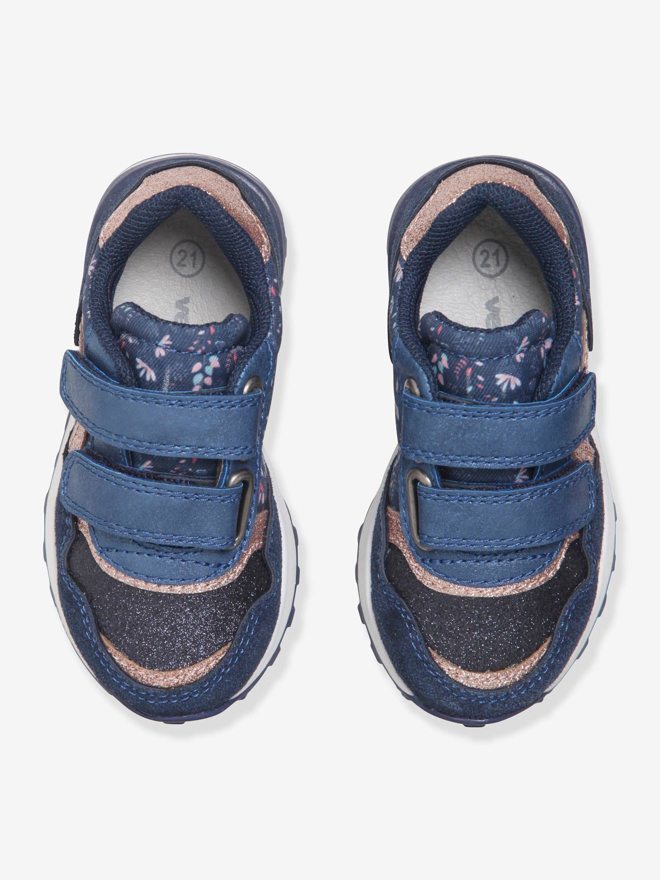 Baskets scratchées bébé fille esprit running marine