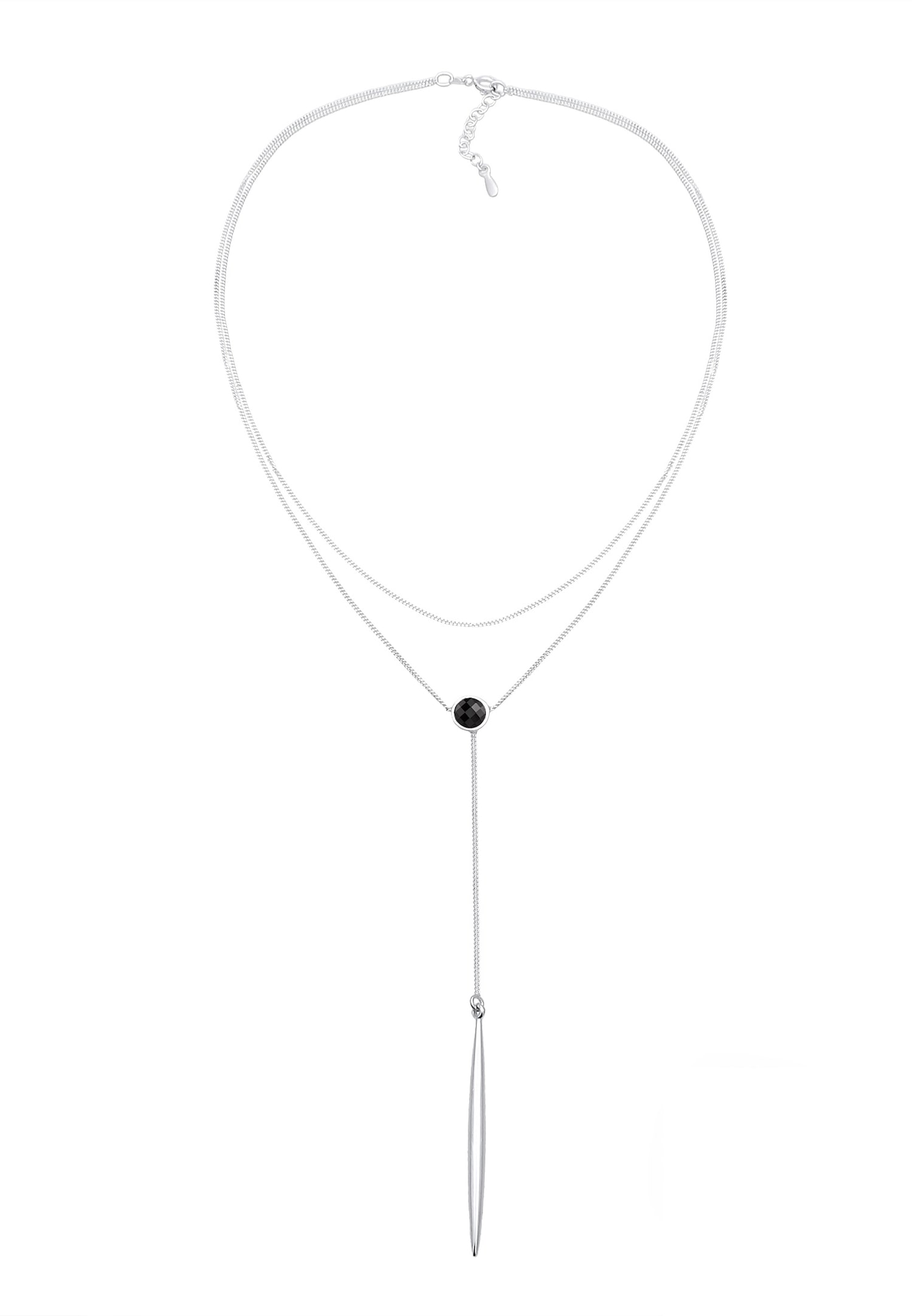 Ženska ogrlica v obliki črke Y Elli s kristali iz srebra 925