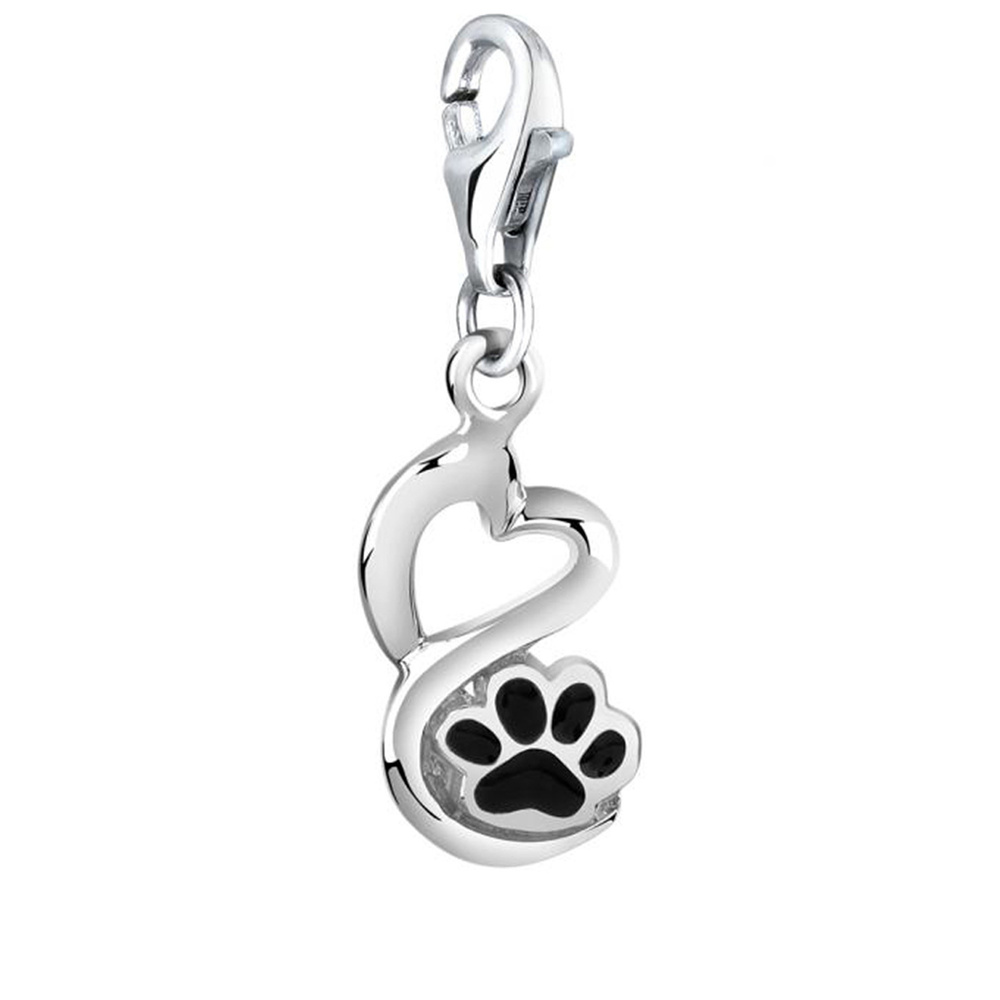 Nenalina Nenalina Amulette Pendentif Coeur Patte Chien Amour Argent 925 Pendentif