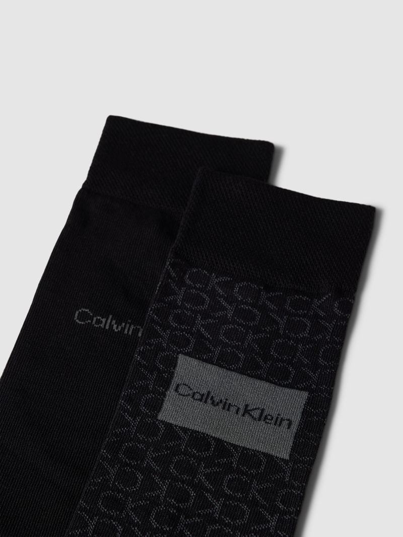 Socken mit Label-Details im 2er-Pack in schwarz