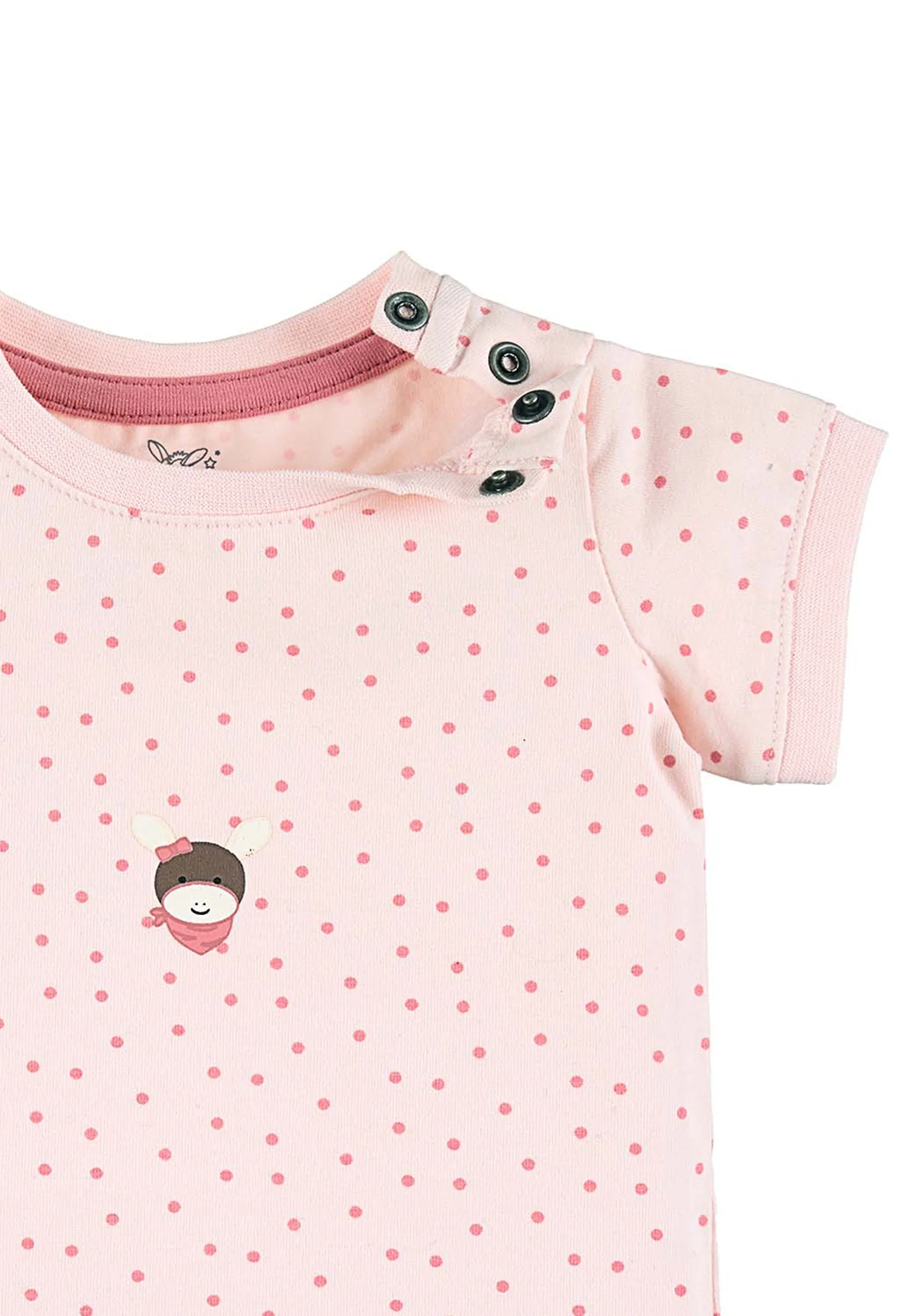 GOTS Body Esel Emmi Girl, Kurzarm, Rosa getupft