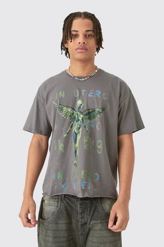 Kastiges Oversize T-Shirt mit lizenziertem Nirvana-Print