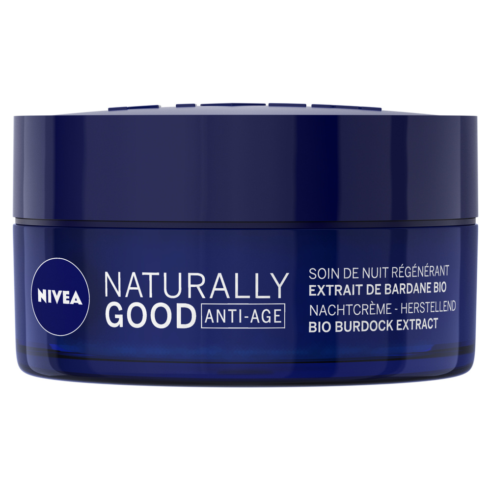nivea NATURALLY GOOD - Crème de nuit Bardane BIO & Huile d'Argan Soin visage anti-âge