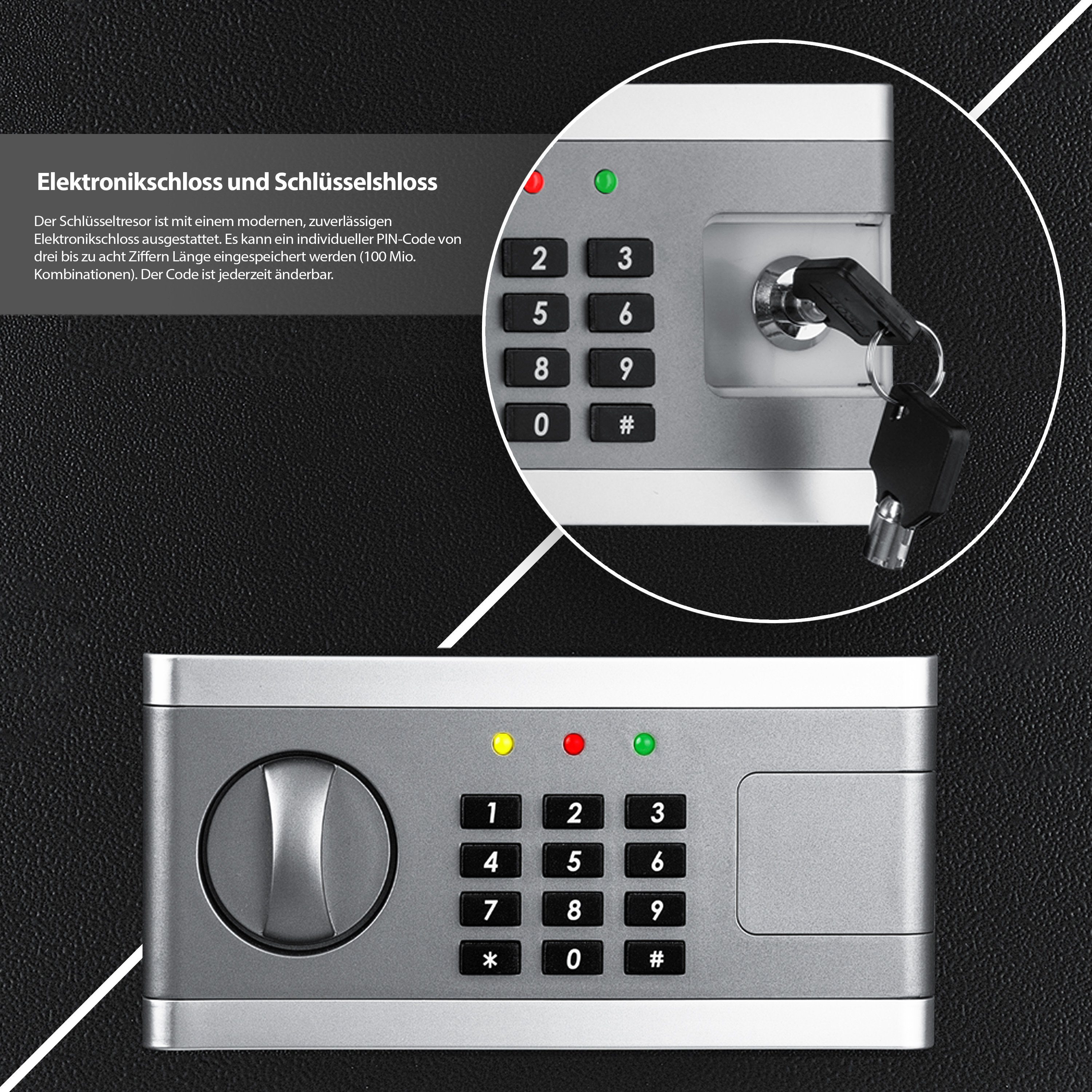 KESSER Tresor, Elektrischer Tresor Inkl. Batteriebox Elektronischer Safe 3