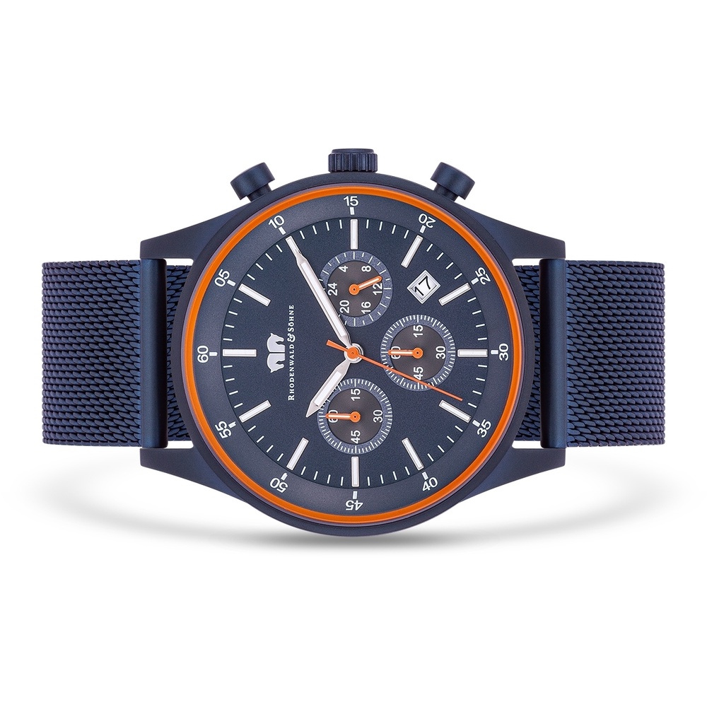 Rhodenwald & Söhne Chronographe Goodwill en Bleu Acier inoxydable en Bleu Montre