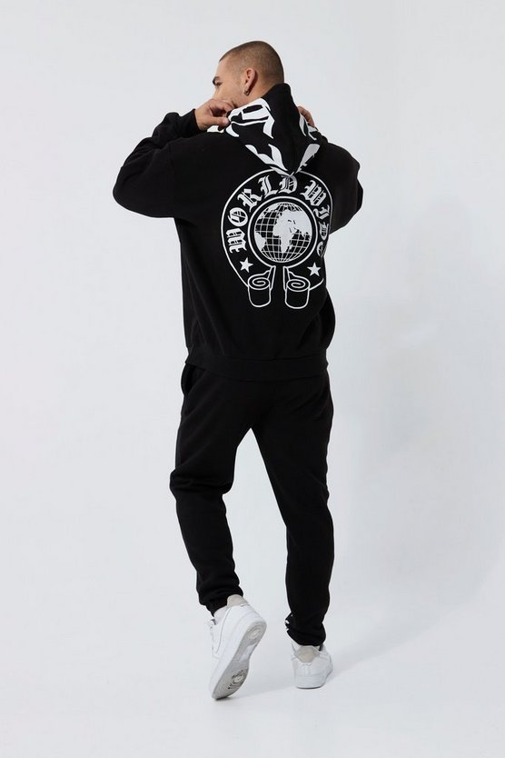 Oversize Official Worldwide Trainingsanzug mit Kapuze