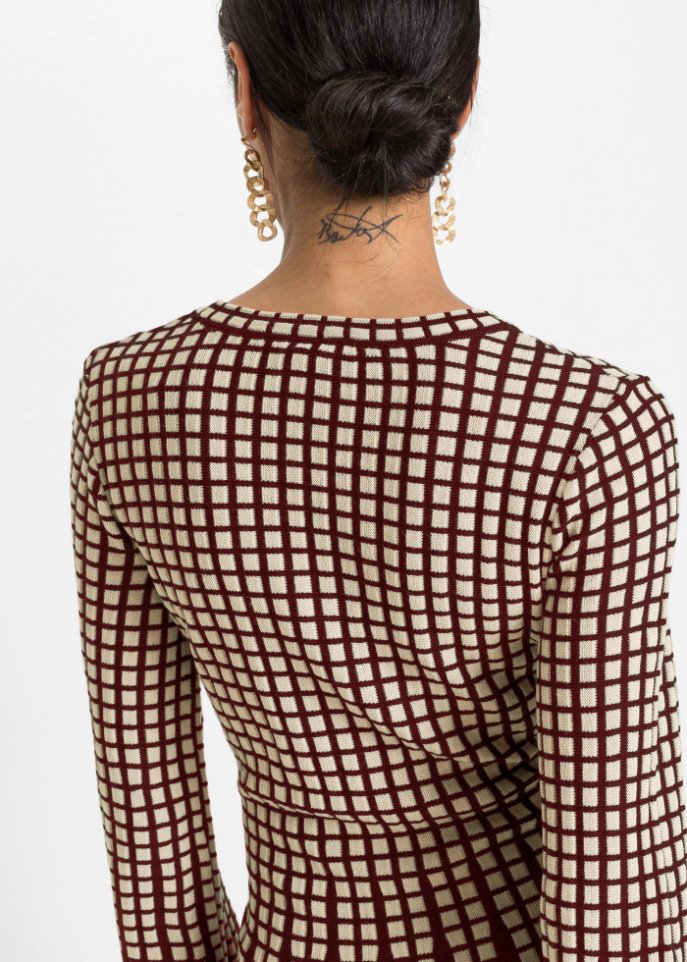 Strickkleid mit Plissee-Optik