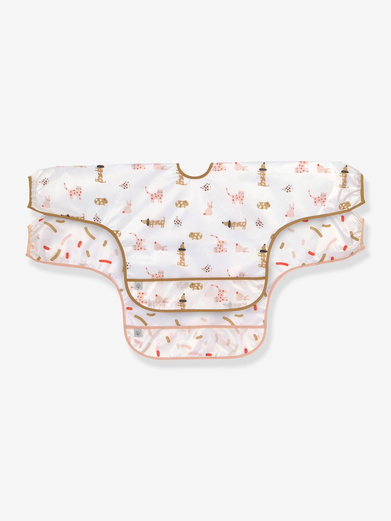 Lässig Baby 2er-Set Ärmellätzchen LÄSSIG - weiß bedruckt