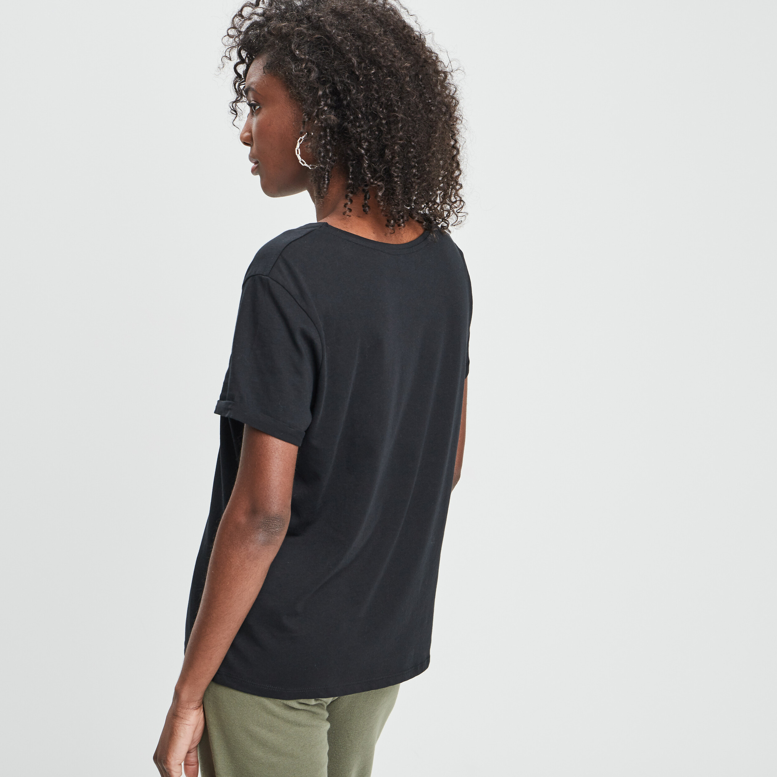 T-shirt manches courtes noir femme | La Halle