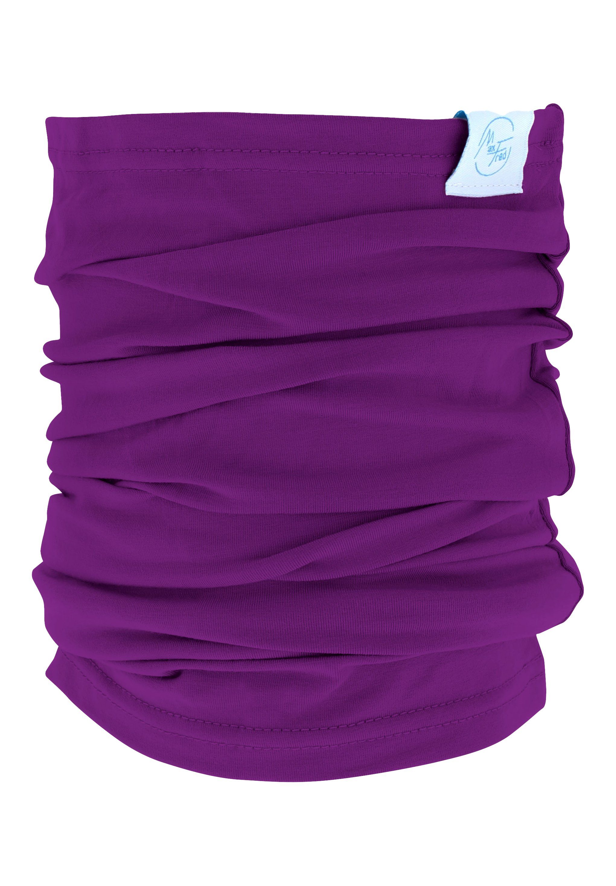 Maxfred Multifunktionstuch Bamboo lila Multifunktionstuch, Elastisch, Nachhaltig, geringe Geruchsaufnahme, Ultraweich
