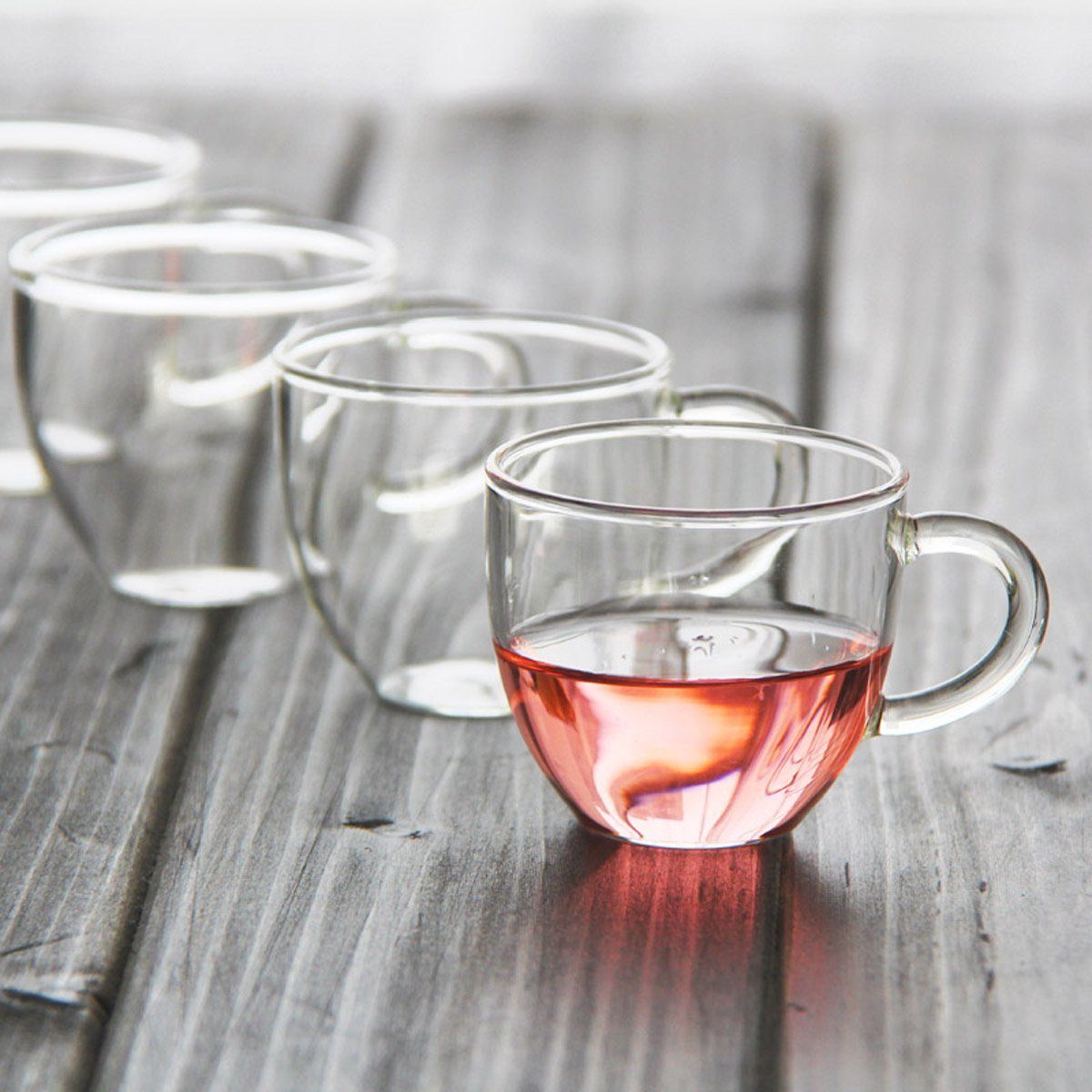 Dimono Tasse Tee & Kaffeetassen Set; 80 ml Fassungsvermögen, Borosilikatglas, Espresso Gläser & Untertasse