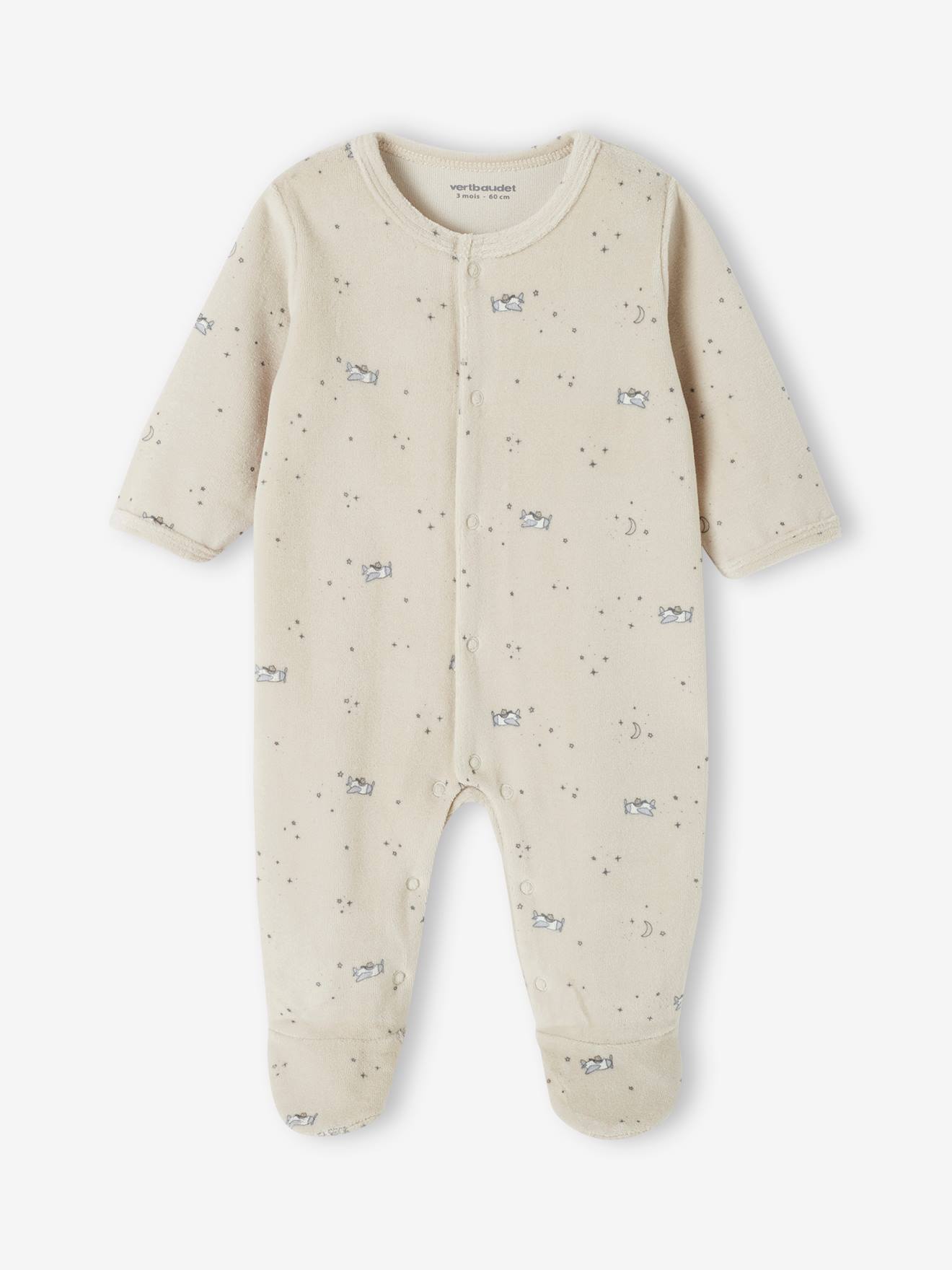 Lot de 2 dors-bien bébé en velours ouverture naissance cappuccino