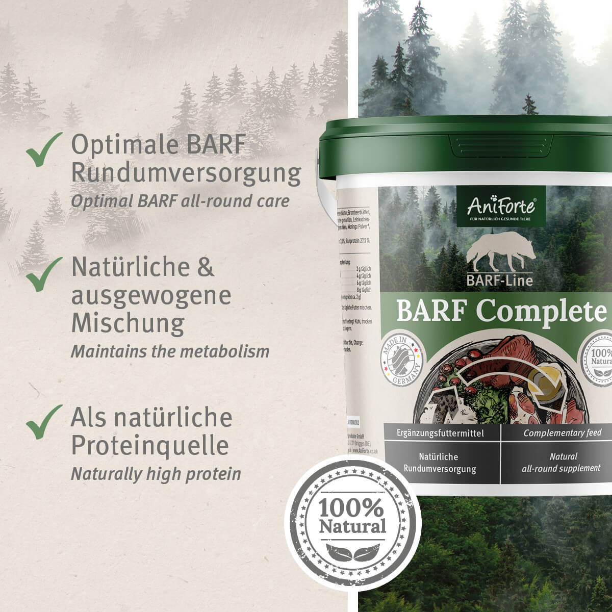 Aniforte Ergänzungsfutter & Aufzucht Aniforte BARF Complete 500 g 1 kg