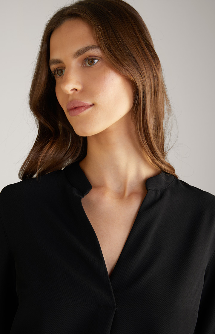Twill-Bluse in Schwarz