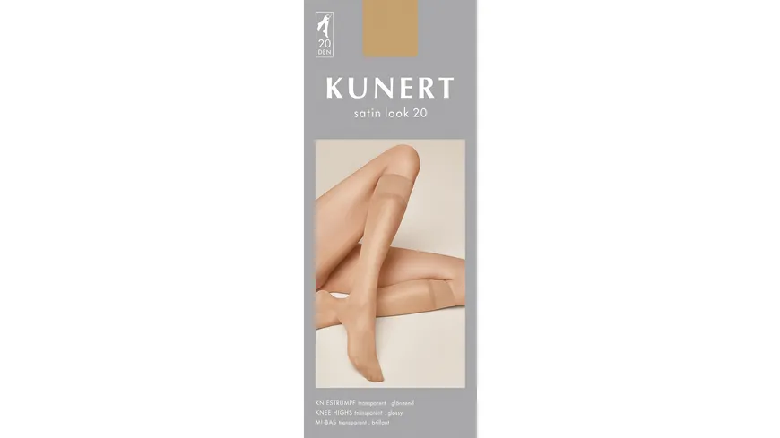 KUNERT Damen Kniestrümpfe Satin Look 20 DEN cashmere