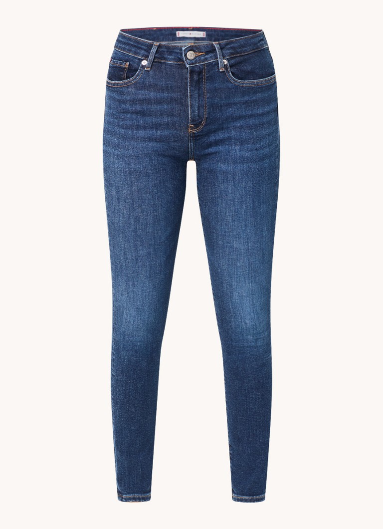 Blugi Tommy Hilfiger cu talie medie, croială slim, într-o nuanță închisă