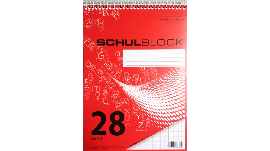 PAPERZONE Spiralschulblock A5 Lineatur 28 50 Blatt