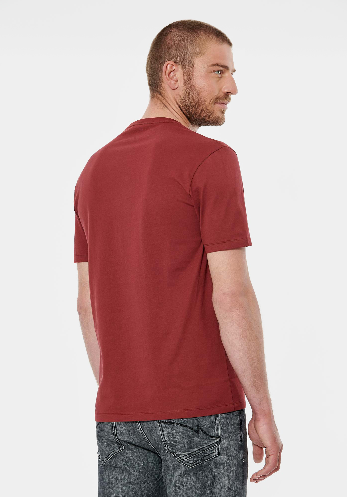 TAINT  T-shirt bordeaux homme 100% coton bio