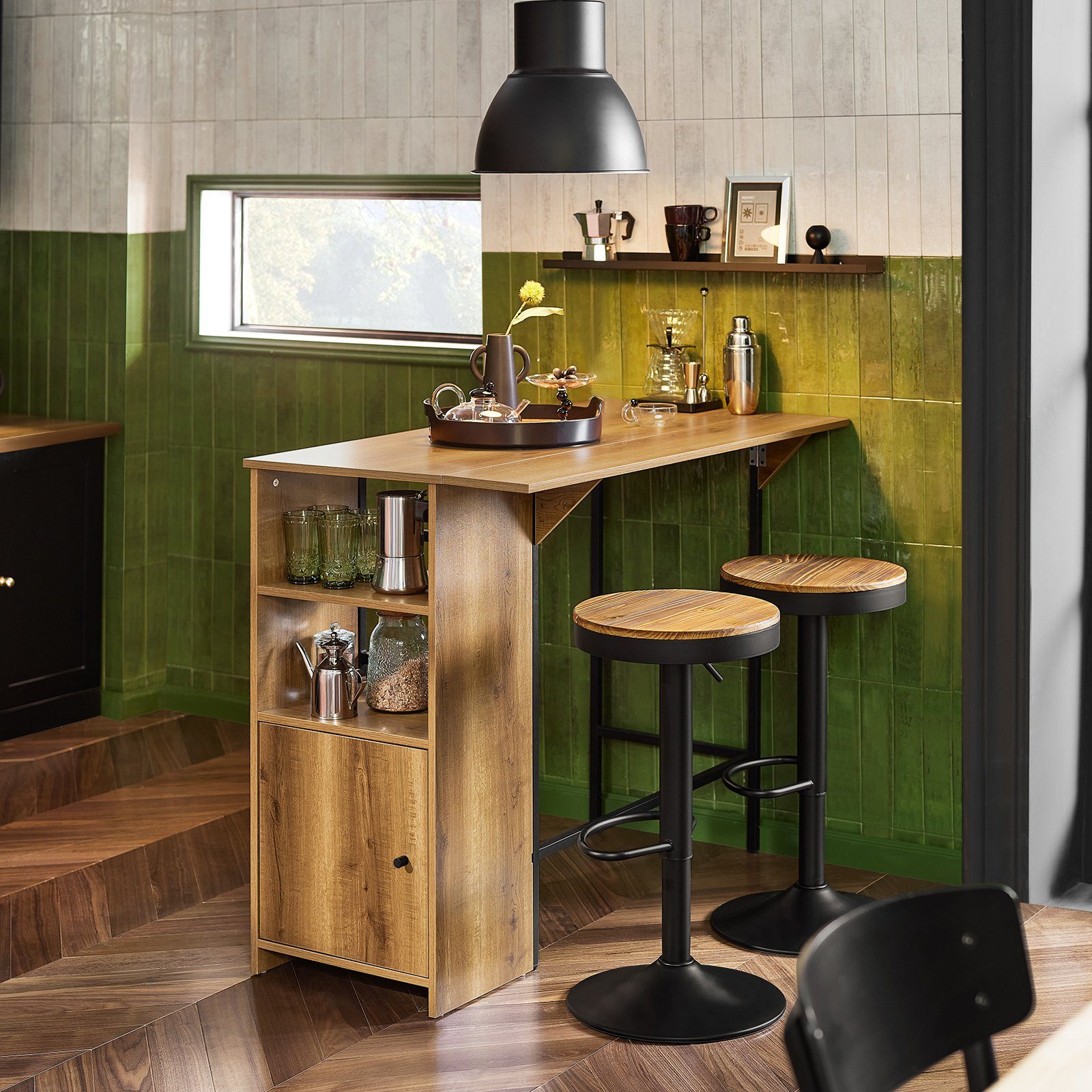 SoBuy Bartisch FWT98, mit Arbeitsfläche Esstisch Küchentisch Bistrotisch Stehtisch