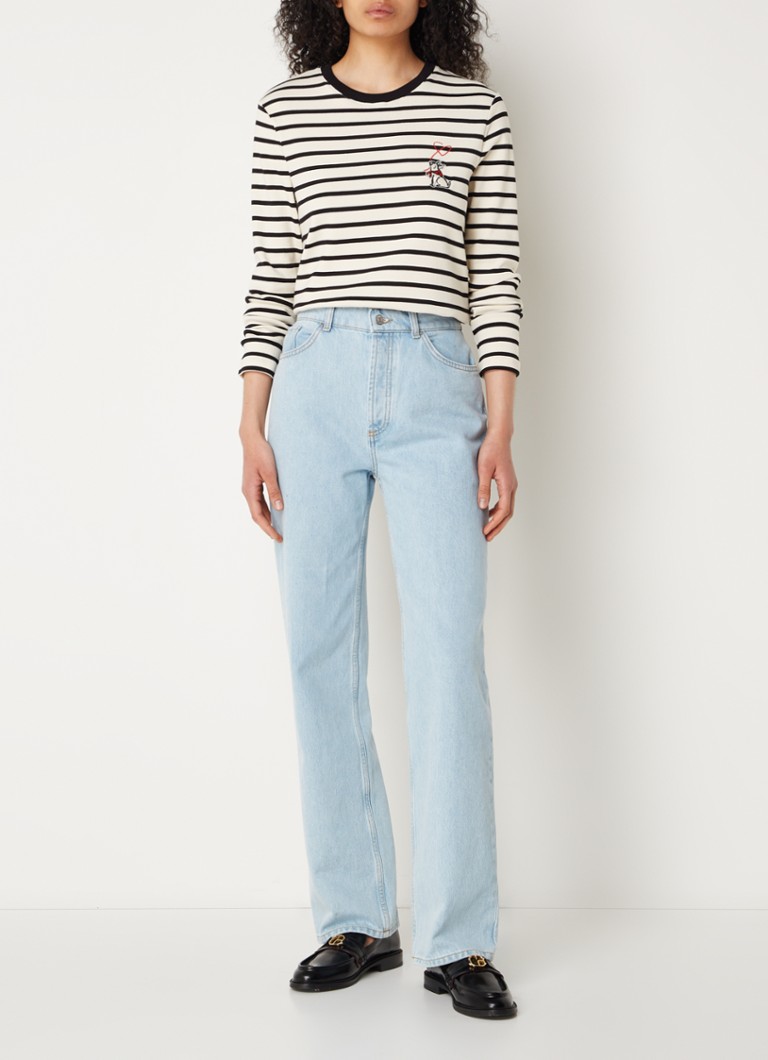 T-shirt a maniche lunghe con righe e ricami di Claudie Pierlot
