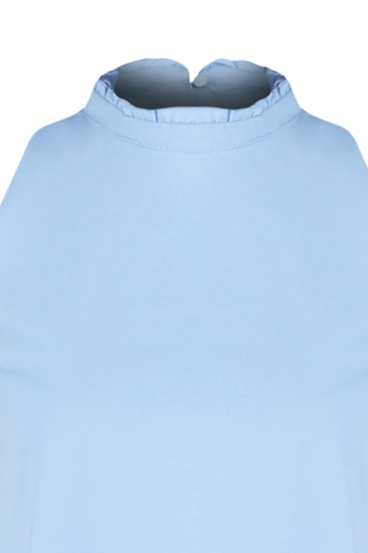 Trendyol Collection  Blaues ärmelloses Mini-Webkleid mit entspannter Passform TWOSS22EL00139