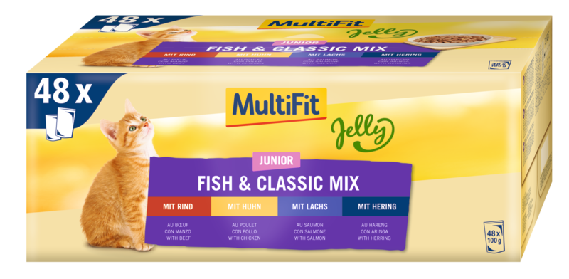 MultiFit Nassfutter MultiFit Junior Jelly Fish & Classic Mix Multipack 48x100 g