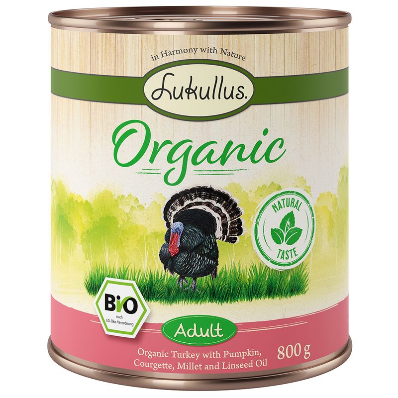Lukullus Organic Adult Pute mit Zucchini (glutenfrei)