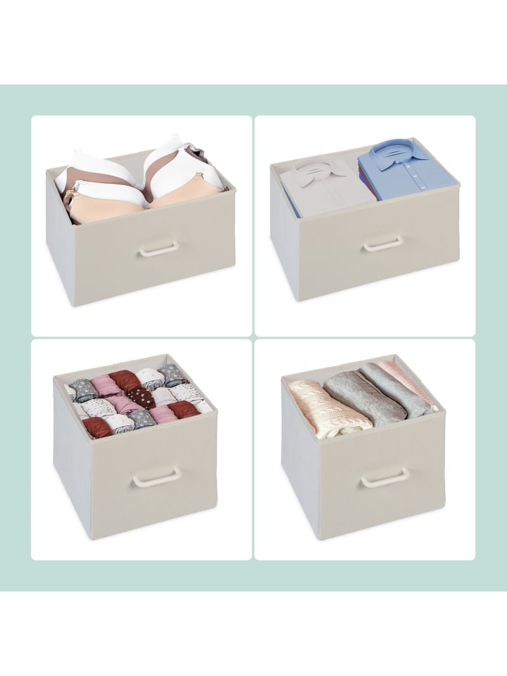 relaxdays Kommode in Beige/ Weiß - (B)100 x (H)85 x (T)30,5 cm günstig kaufen onesize