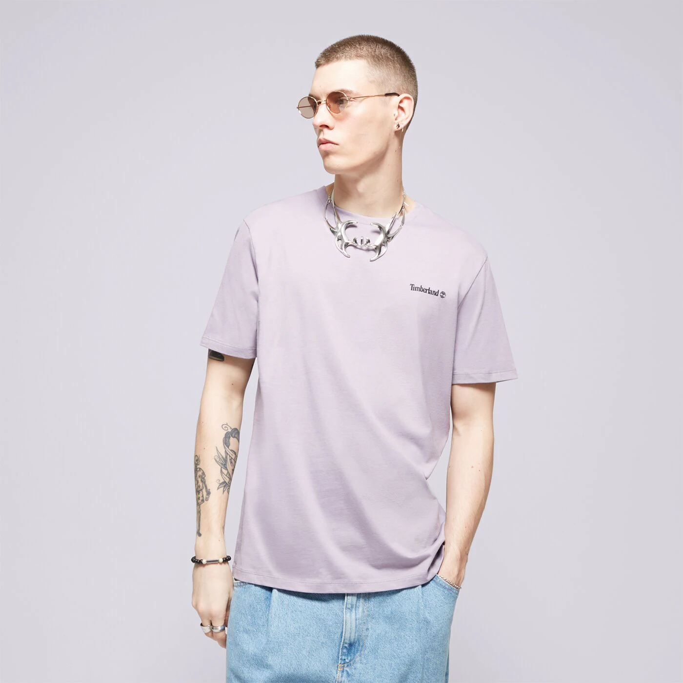 TIMBERLAND T-SHIRT SMALL LOGO PRINT TEE Blau