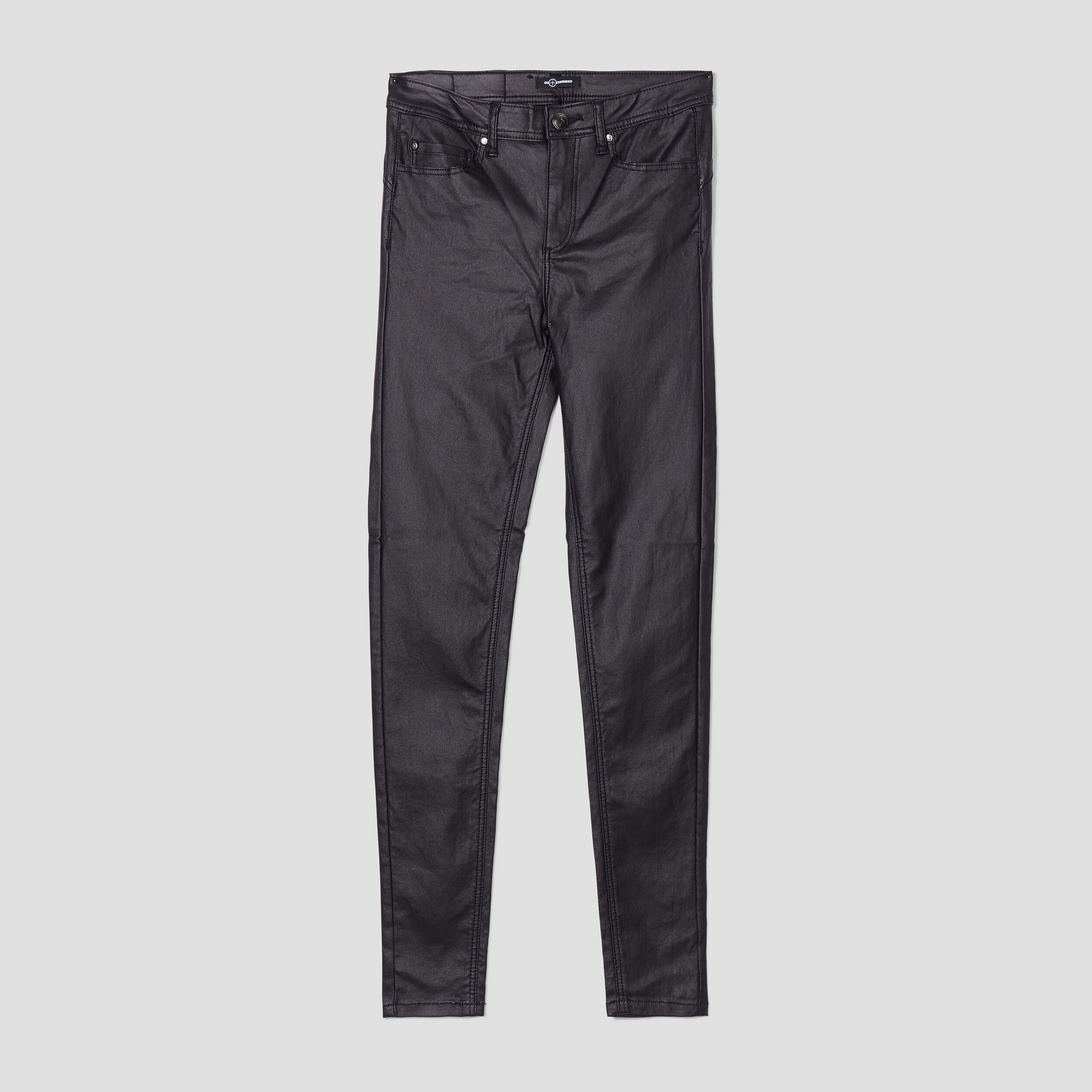 Pantalon enduit skinny push up noir femme | La Halle