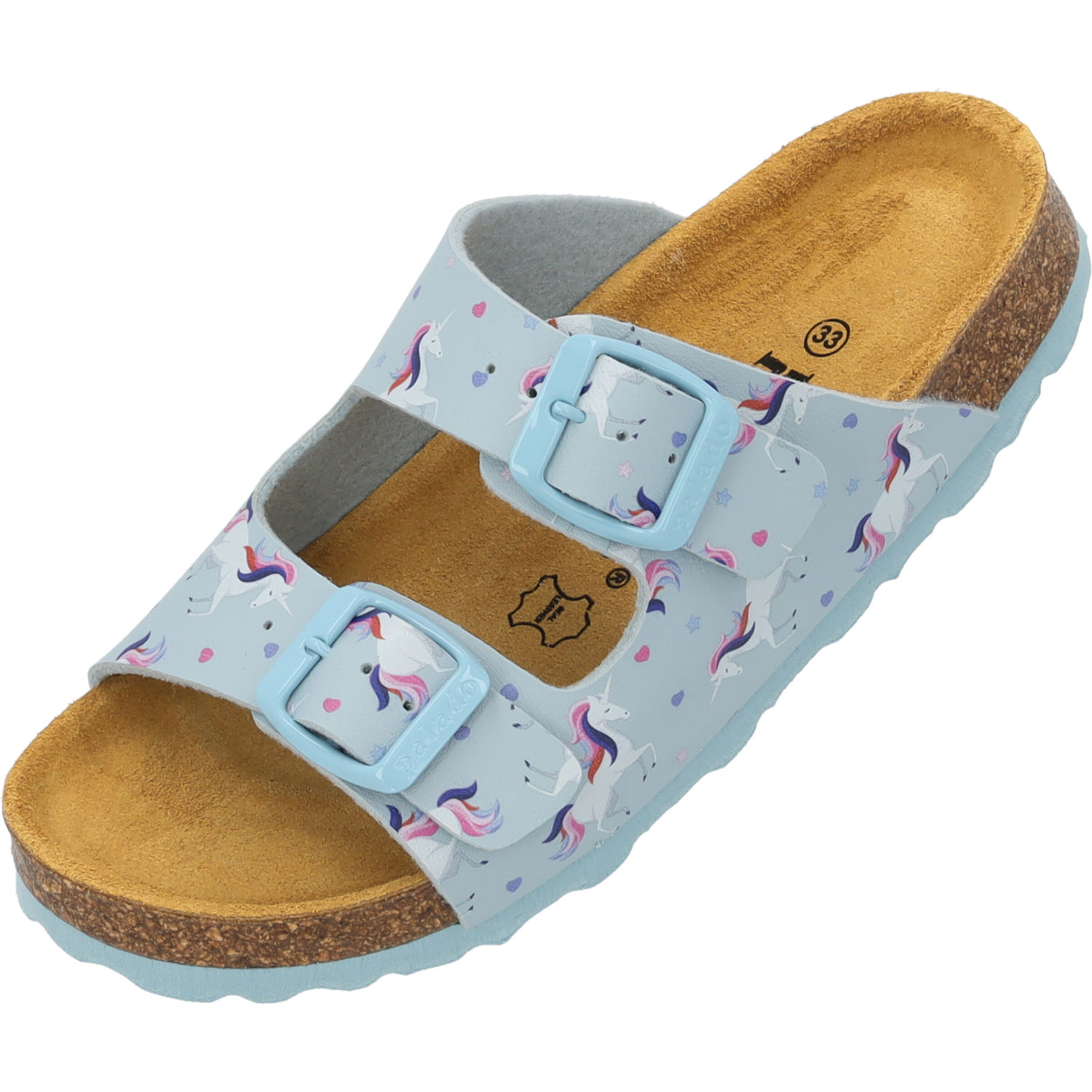 Palado Kids Korfu G Print, Pantoletten, Kinder, Hellblau Unicorn