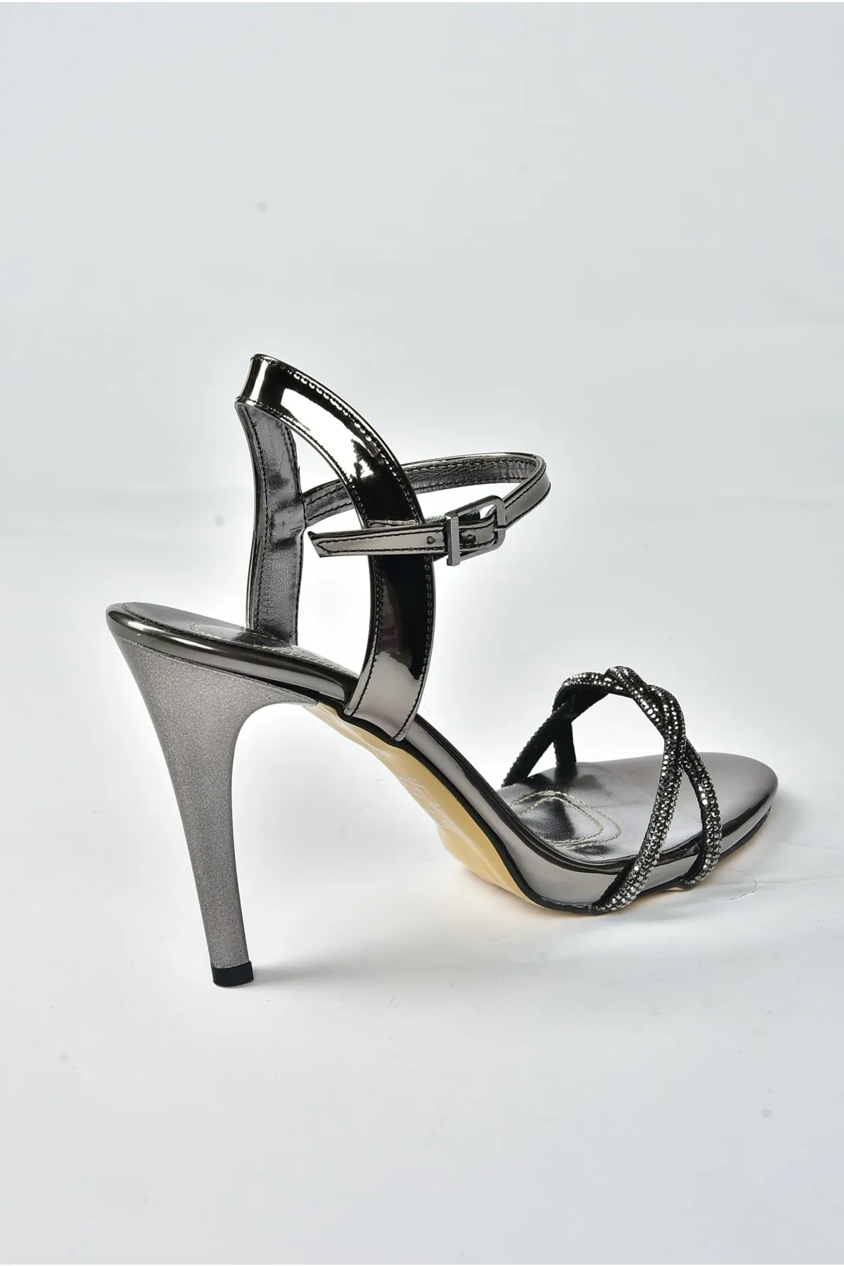 Fox Shoes  Damen-Abendschuhe mit hohen Absätzen in Platinum Mirror Stone