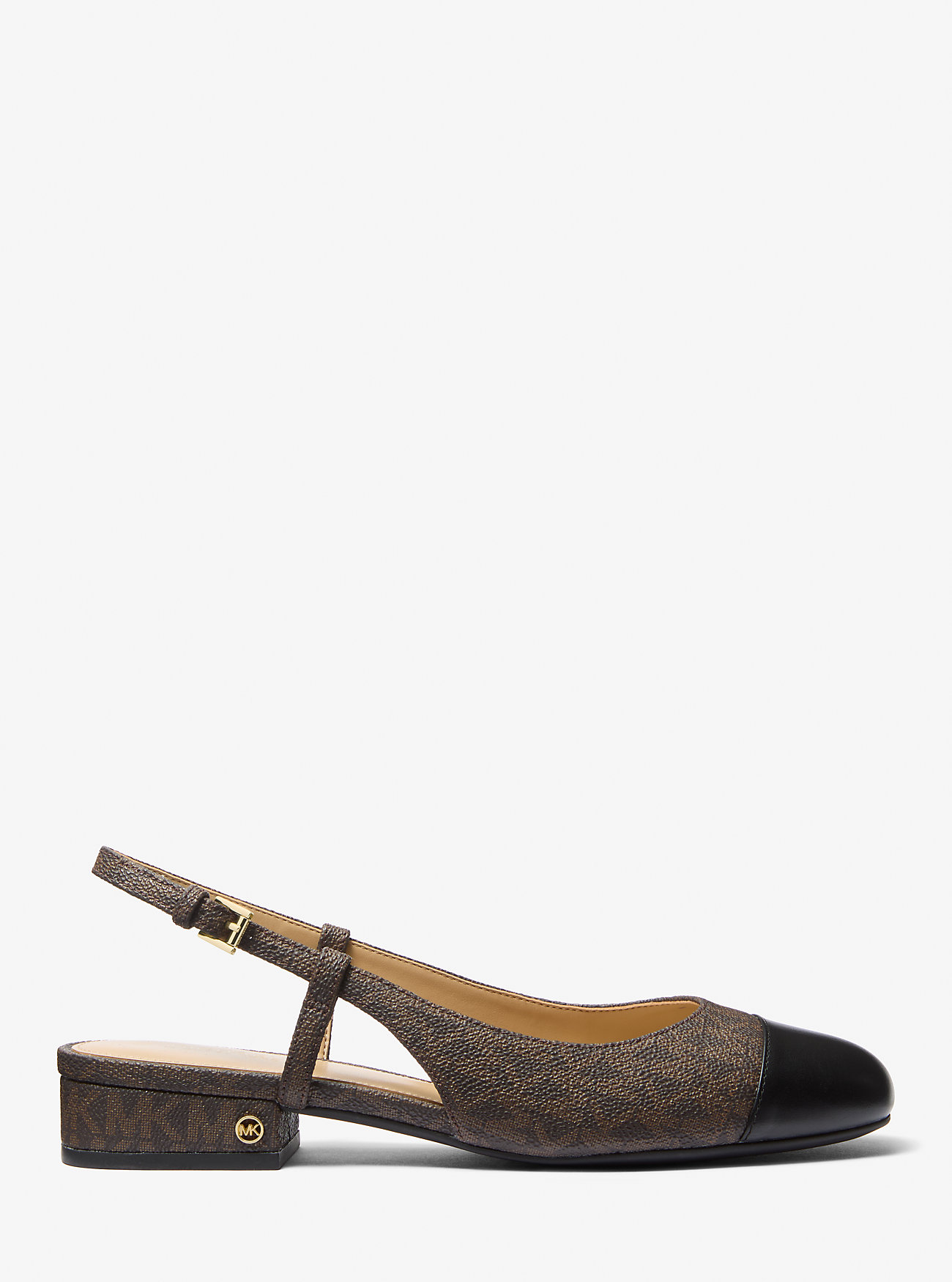 Ballerine Perla Flex Signature Logo con cinturino posteriore - NERO/MARRONE