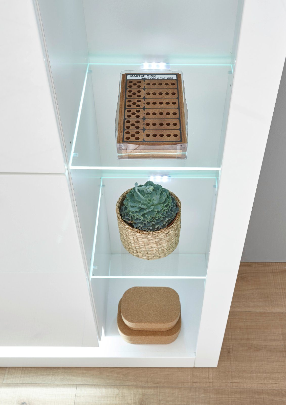 Furn.Design Wohnwand Ladis, (in weiß Hochglanz, Set 3-teilig, 298 x 198 cm), zeitlos elegantes Design