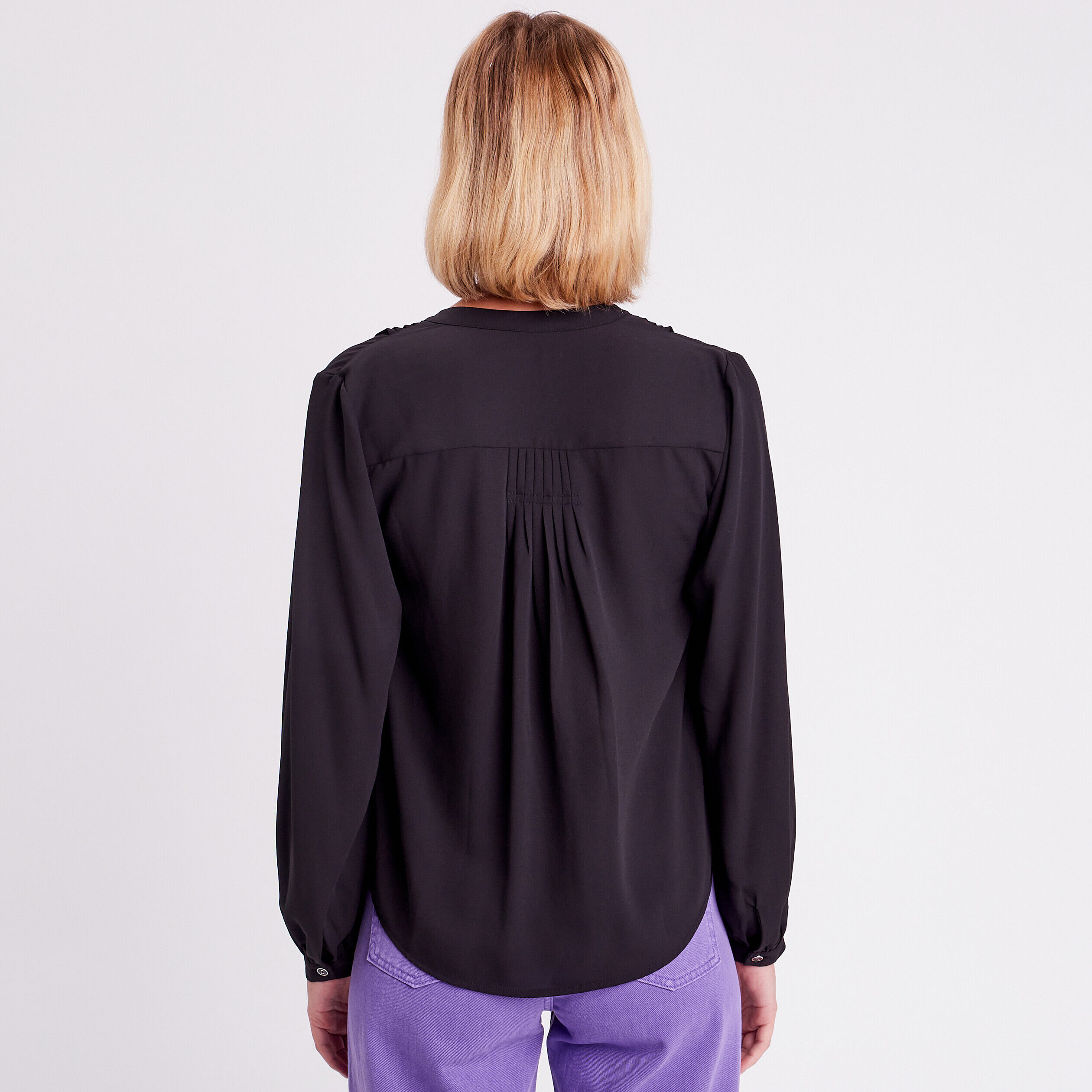 Blouse manches longues noir femme | Cache Cache