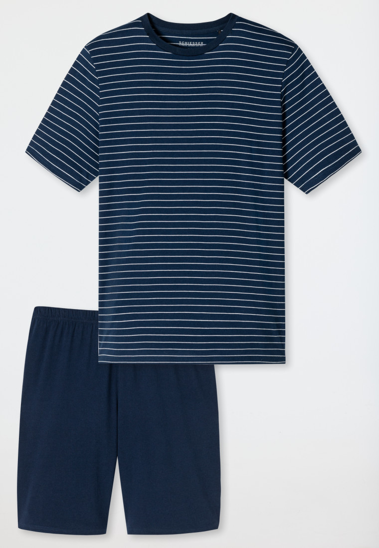 Schlafanzug kurz Streifen admiral - Casual Essentials