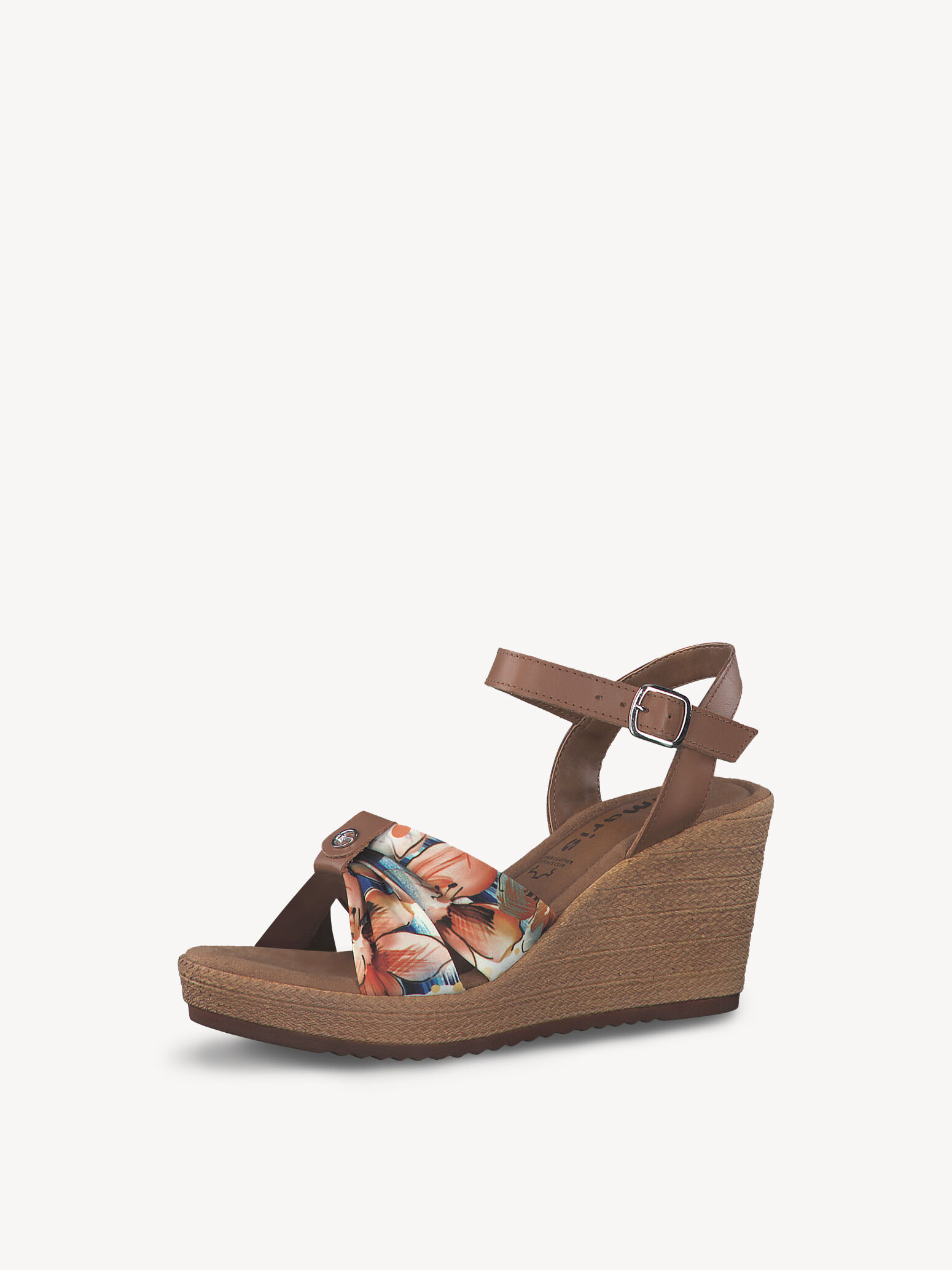Sandale à talon en cuir - marron