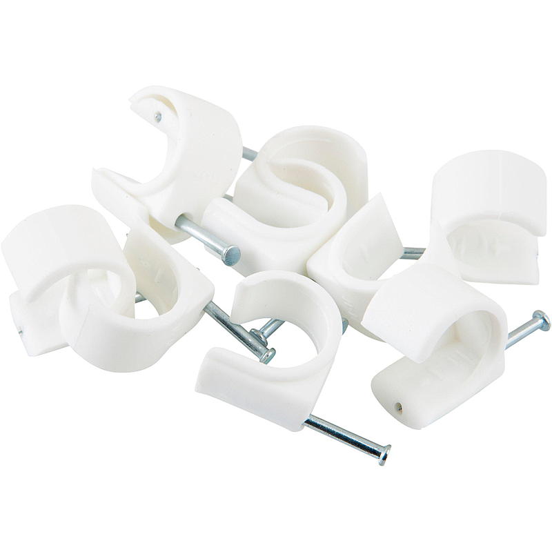 Egant Kabelklips 10-pk 14-17 mm rund hvit, Egant