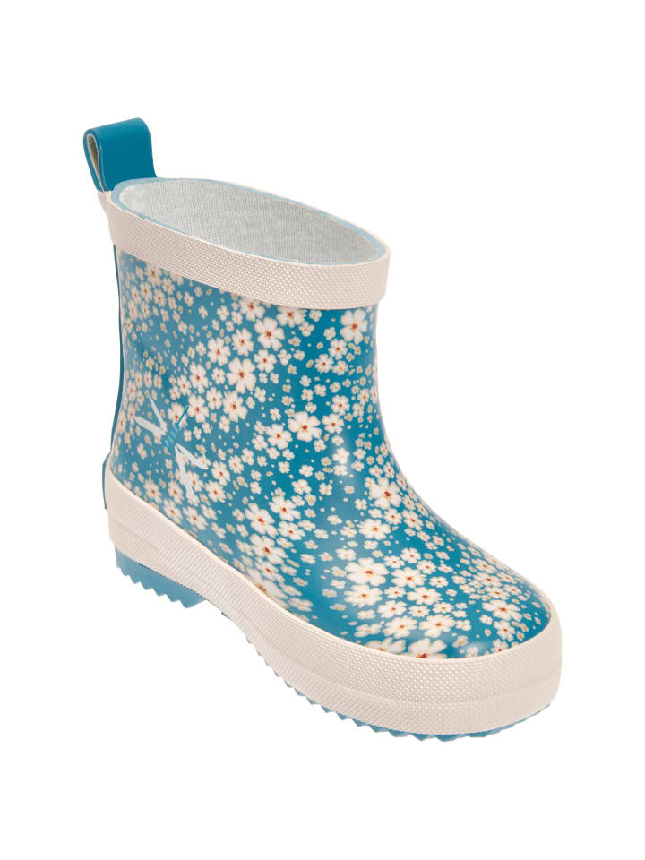 Playshoes Gummistiefel Halbschaft Blumen in petrol günstig kaufen
