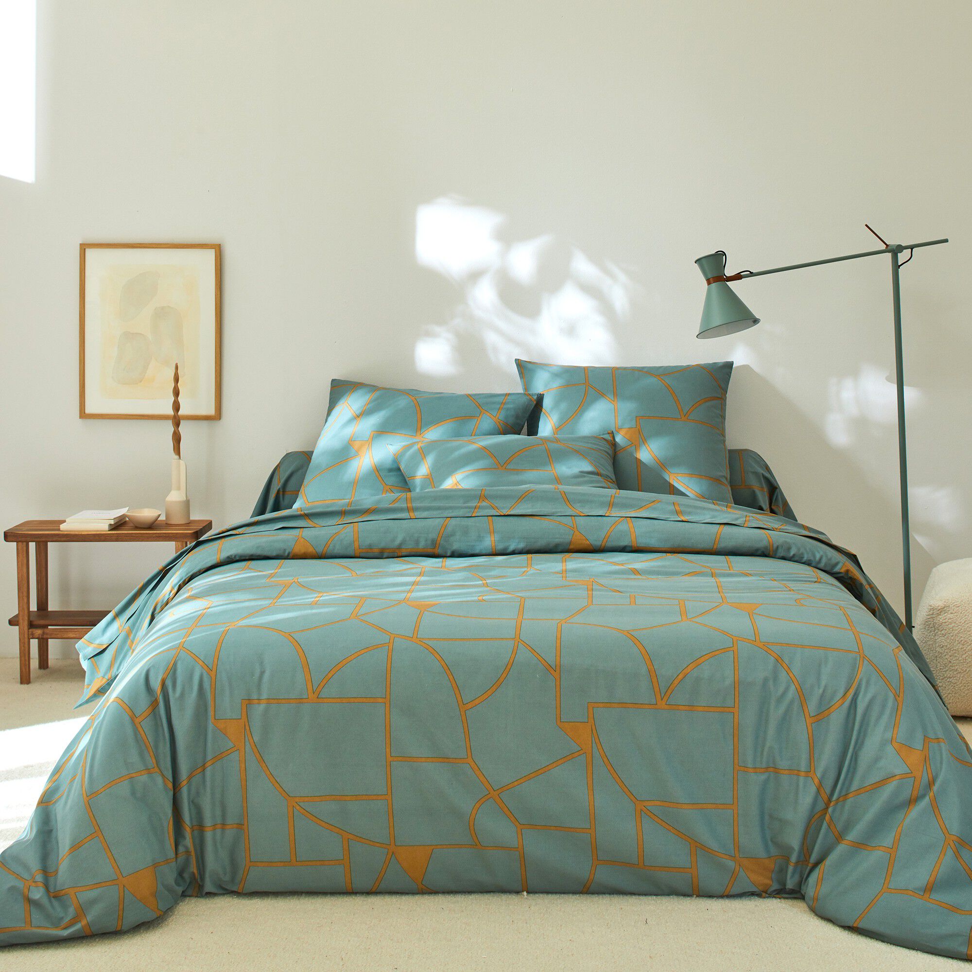 Linge de lit Geoffroy en coton à motifs graphiques