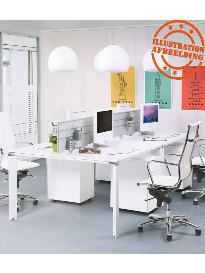 KADIMA DESIGN Quadratischer Besprechungstisch Holz Metall | Minimalistisches Design in Weiß günstig kaufen