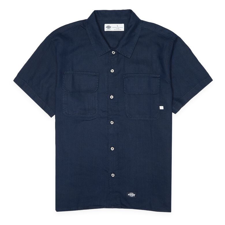 Dickies Linen Ss Work Shirt Navy Blazer navy