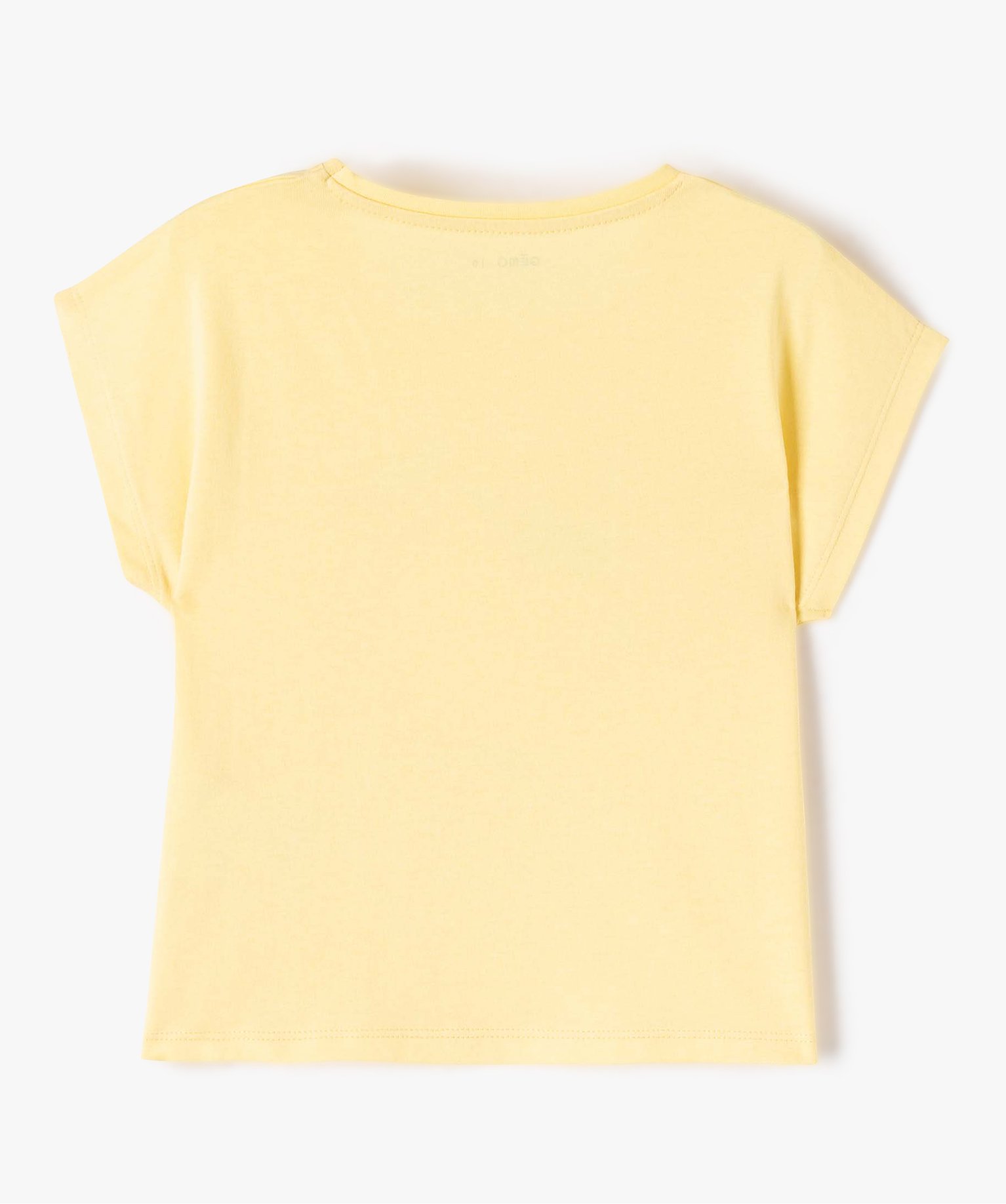 Tee-shirt fille ample à manches courtes avec motif pailleté jaune | GEMO