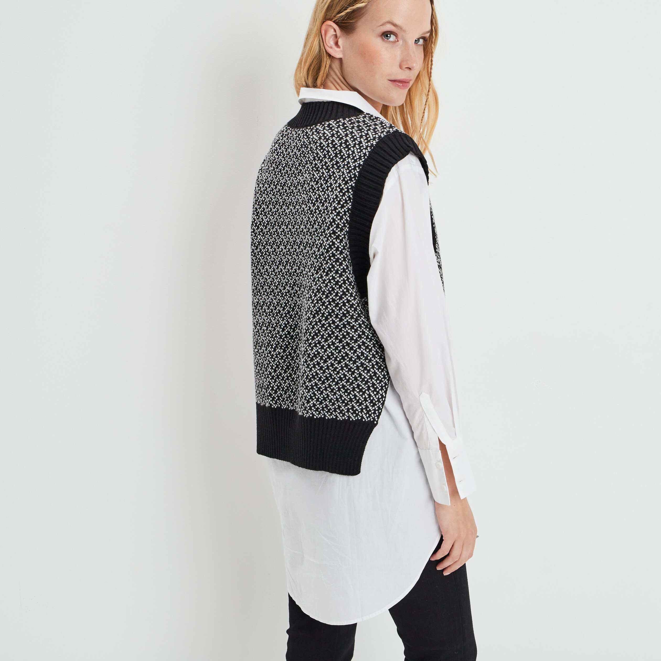 Pull sans manches noir femme | La Halle