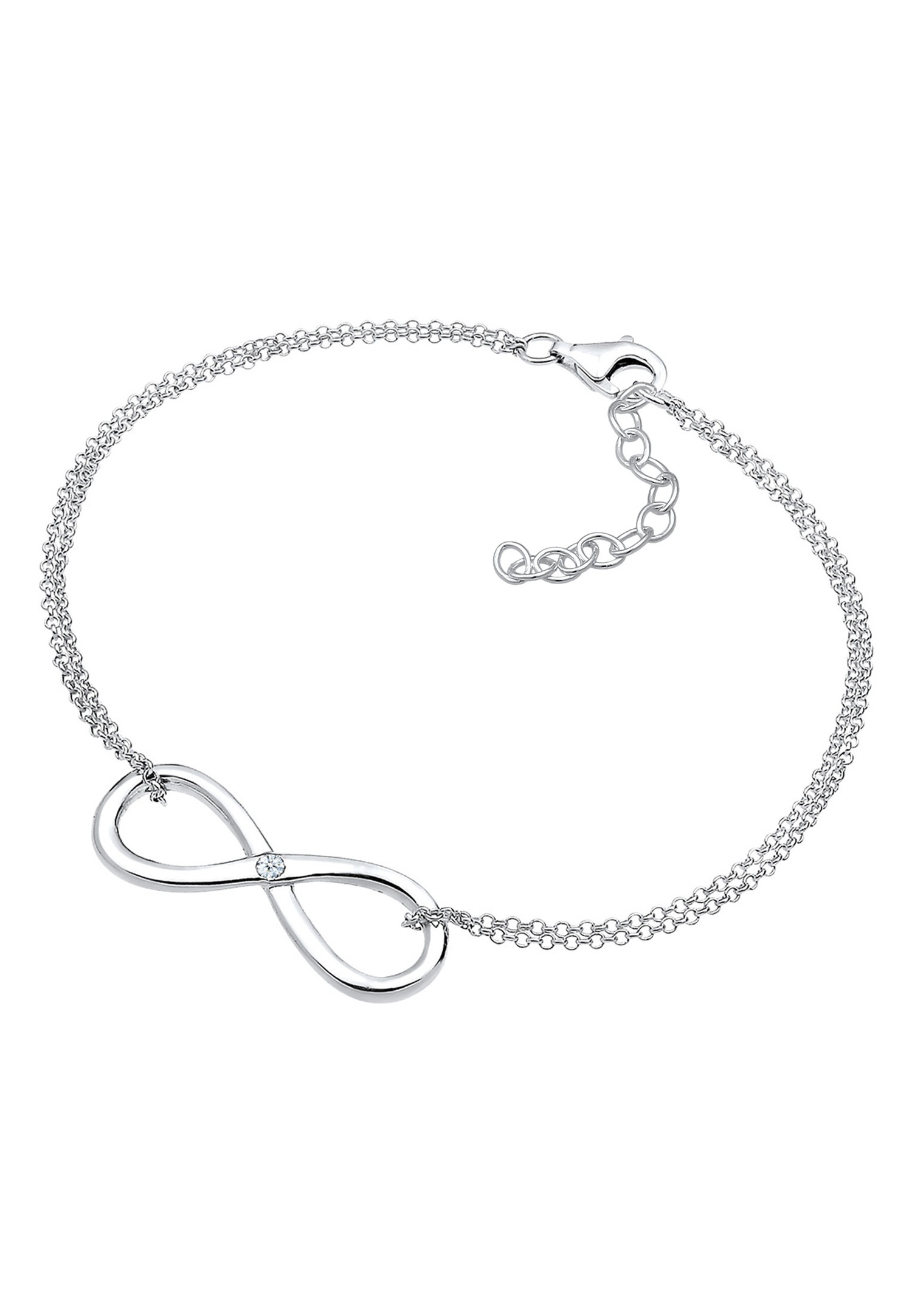 Wisiorek damski Elli DIAMONDS Infinity Basic z diamentem (0,03 ct.) w srebrze próby 925