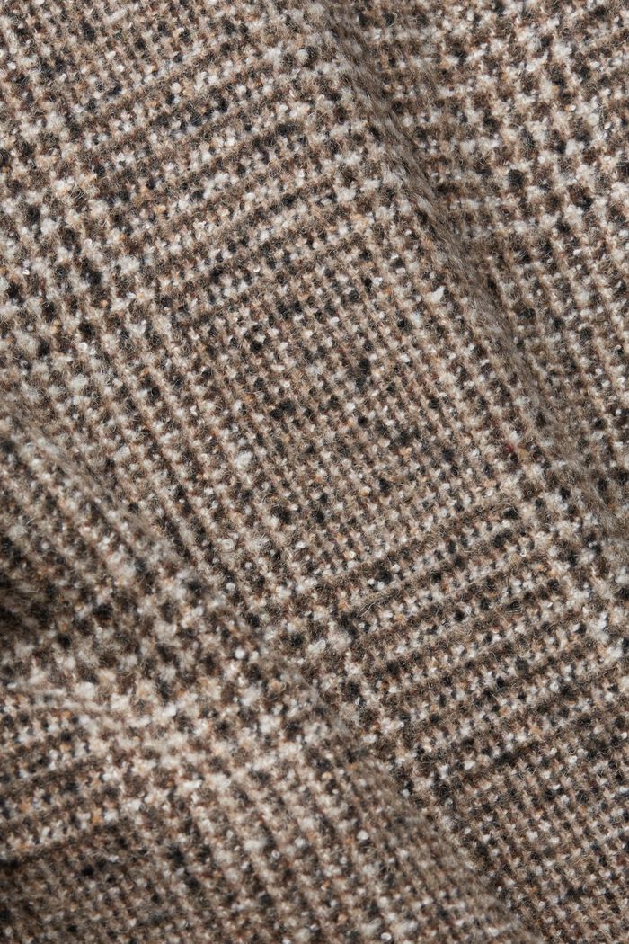 Bouclé-Blazer mit Karomuster aus Wollmix