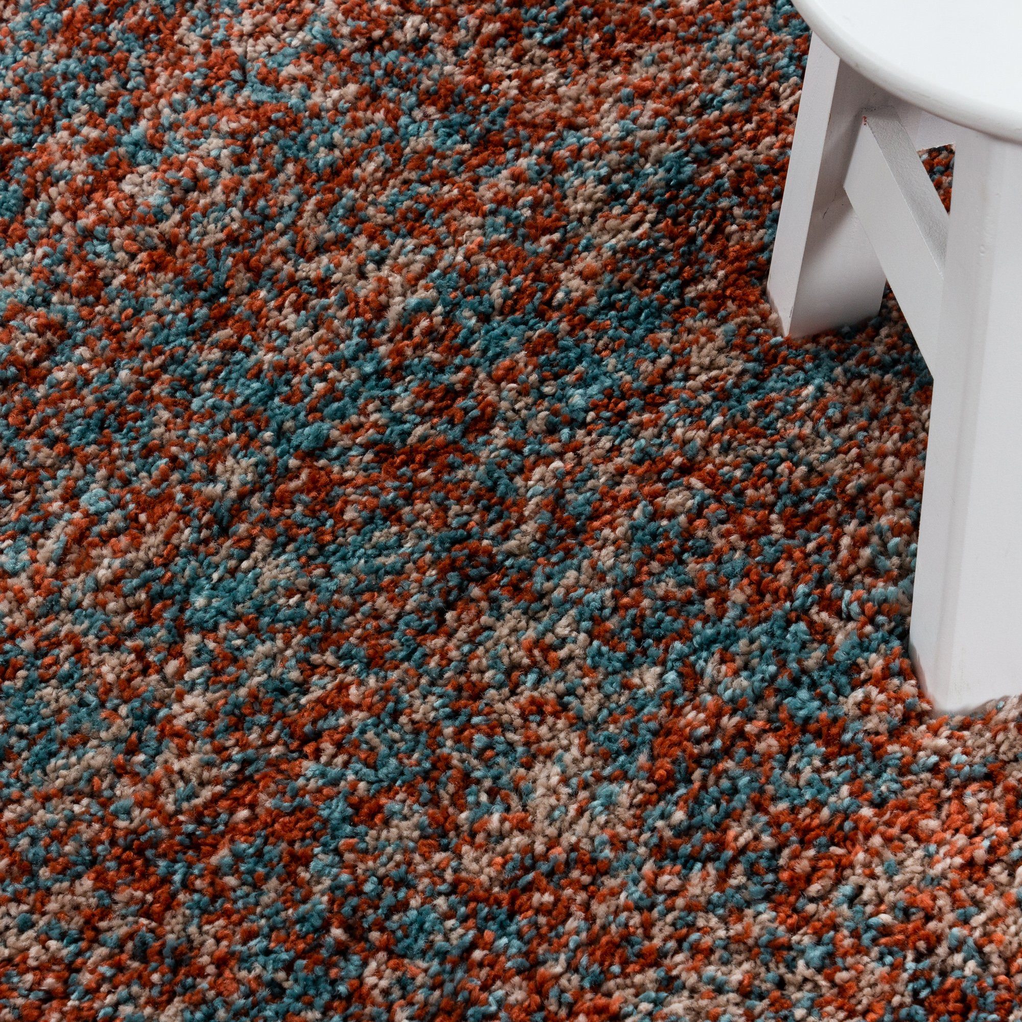 Hochflor-Teppich Meliert Design, Carpetsale24, Läufer, Höhe: 30 mm, Teppich Wohnzimmer